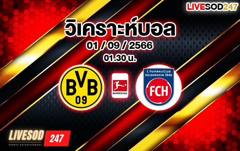 วิเคราะห์บอล บุนเดสลีกา โบรุสเซีย ดอร์ทมุนด์ vs เอฟซี ไฮเดนไฮม์ 2023/2024